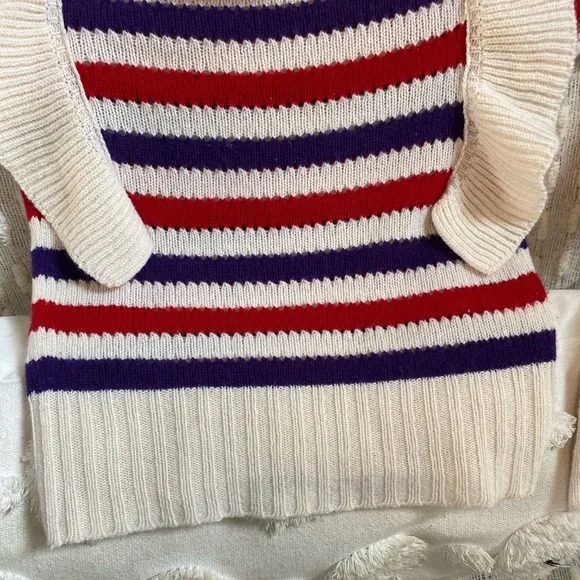 {Philosophy di Lorenzo Seraphini} Striped Ruffle Cashmere Sweater - Picture 8 of 16
